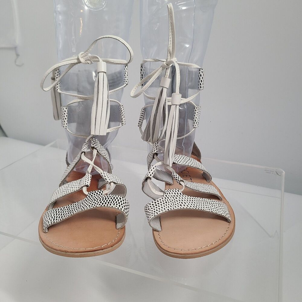 Sole Society Calla Snakeskin Print Gladiator Open Toe Wrap Sandals Size 6M